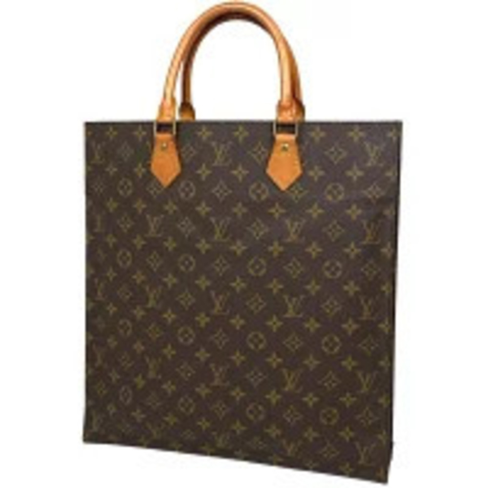 Louis Vuitton Sac Plat commuter bag handbag tote Monogram brown